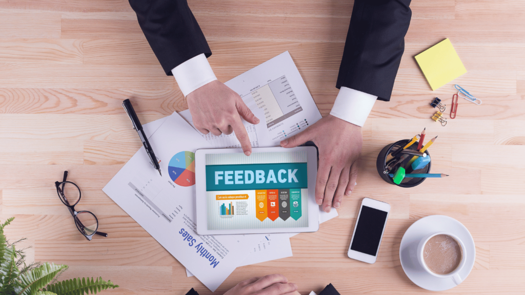 Customer support team leader conducting feedback analysis and sentiment analysis from feedback forms