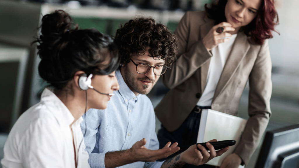 Customer support team undergoing training to improve customer relationships