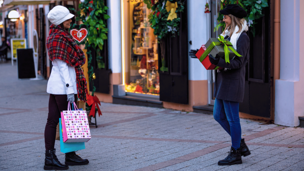 Happy customers during the holiday season