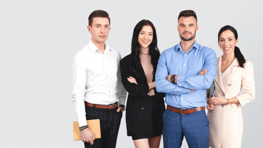 Group of employees at a business process outsourcing (bpo) firm